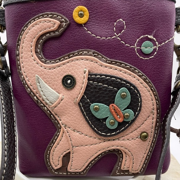 CHALA Elephant Crossbody Purse - interchangeable strap & flower and leaf charms - Picture 5 of 7